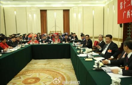 8日上午，习近平参加广西代表团审议。