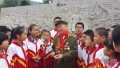 抗日战争胜利69周年 山东老战士纪念广场缅怀英烈